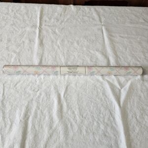 Vintage Pink Ribbon Floral Wrapping Paper 23" x 8' Current "Ribbon Romance" NOS